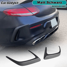 Matt Schwarz Heck Stoßstangen Flossen Flap Ansatz für Mercedes C205 Coupe C63AMG