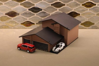 1:64 Garage Diorama House 3 Car Display | Diecast Hot Wheels Collector