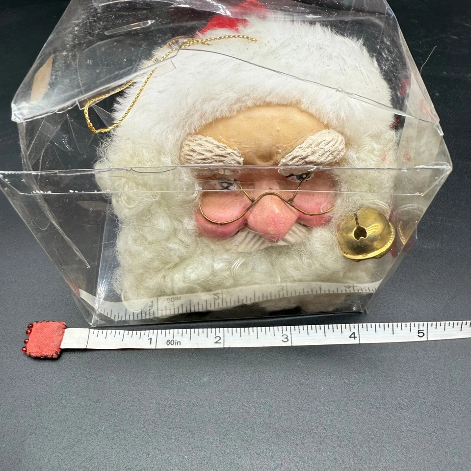 Vintage Kurt S Adler Santa Head Ornament Winking Face with Bell in Original Box - Image 2 of 4