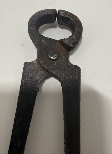 Antique Iron Mini Nippers Blacksmith Pincers pliers Tool Vintage Patina - Picture 10 of 11