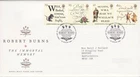 GB Stamps First Day Cover Death Bicentenary of Robert Burns, author SHS  1996