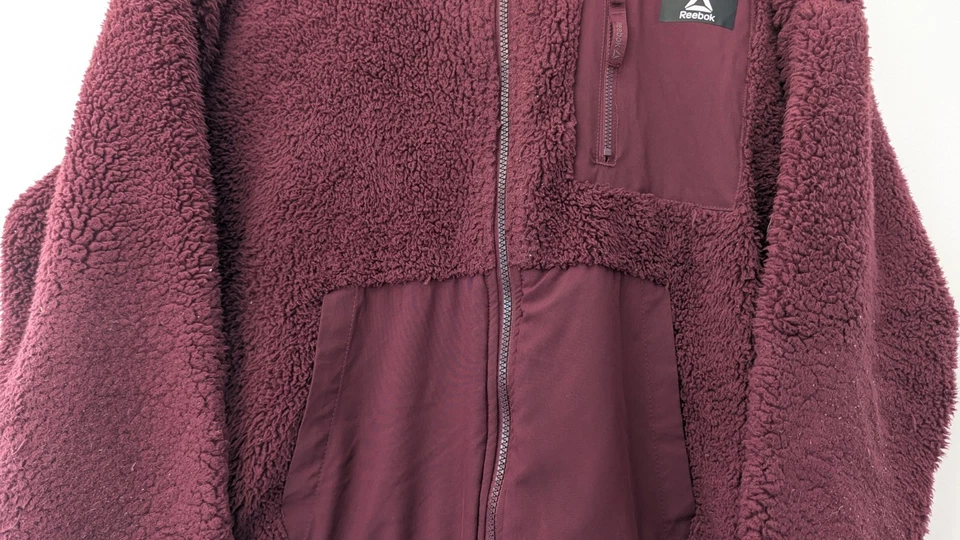 Reebok Fluffy Red Full Zip Long Sleeve Womens Jumper Size L - Image 3 of 4
