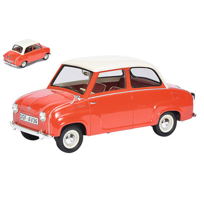 GOGGOMOBIL 1955 RED WITH WHITE ROOF 1:18 Schuco Auto Stradali -D- Neues Modell