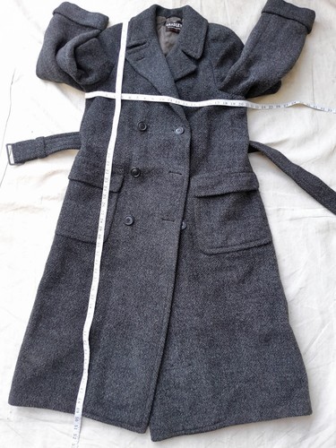 Vintage 1940s CC41 Bradely Trench Coat Mens M Grey Wool Great Coat Super Heavy - Picture 15 of 15