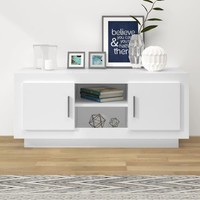 Tv-Schrank Weiß 102X35X45 Cm Spanplatte Sideboard Fernseher Lowboard