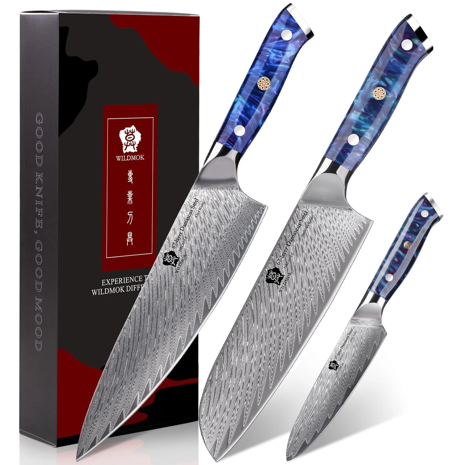 Kitchen Set, 3 Piece Damascus Steel Professional Chef Set with Ultra Sharp Bl...
Opens in a new wind