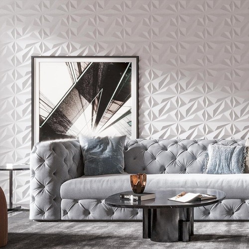 3D Wall Panel Diamond Black/White Wall Covering Panels Wall Renovation US - Picture 9 of 24