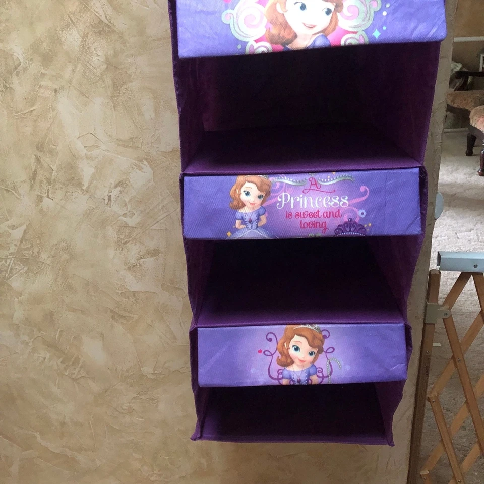Disney Sofía el Primer Organizador Colgante de 5 Estantes, Púrpura Niños Foto 4 de 4