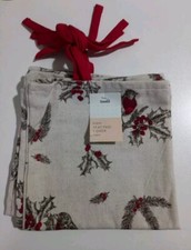 NEW !!! DENELM - Set of 2 x Brown SEAT PAD COVERS "ROBIN" XMAS Size: 45 x 45cm