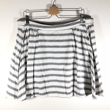 Matilda Jane Simply Striped Skater Skirt Gray White AB17335 Women's Medium M