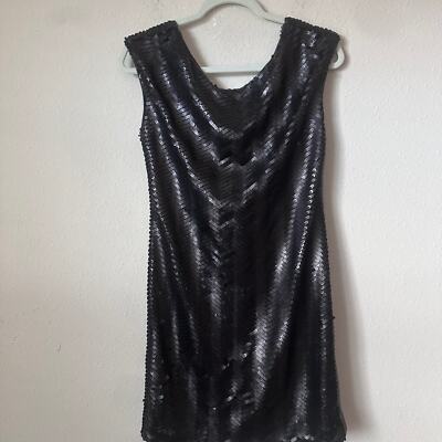 Rachel Zoe Sequin Leather Trim Mock Black Dress Sz 6 B-LB | eBay Rachel Zoe Sequin Leather Trim Mock Black Dress Sz 6 B-LB | eBay