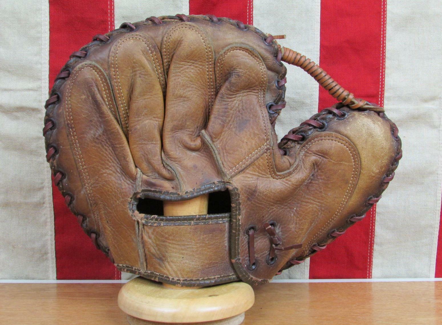 VTG TOP GRAIN LEATHER FRANKLIN 4055 STEERHIDE 10.5”Glove MITT RH COWHIDE  FLEX VG