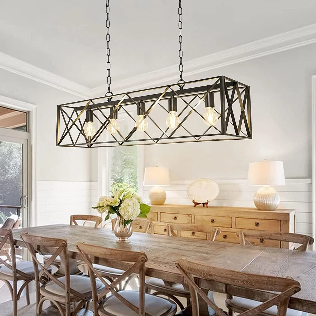 Modern Pendant Lamp Kitchen Island 4 Light Chandelier Hanging Light Fixture