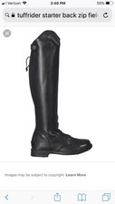 Tuffrider Starter Back Zip Field Boots Size 7 Ladies