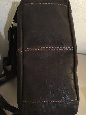 NEW MAXON COLLECTION DARK BROWN CREAM PEBBLE LEATHER ITALIAN  display picture 1