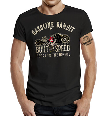 Männer Biker T-Shirt Gasoline Bandit   Build for speed Hot-Rod S - 4XL