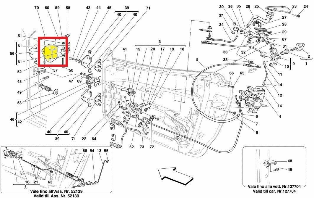 2000-2009 Ferrari 360 Modena, Spider, F430 Fixed Door Hinge 64803200 OEM OE
