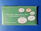 1993 P&D Uncirculated 10 Coin Set US Mint, 2 Tokens