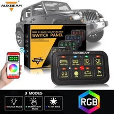 AUXBEAM Vehicle Truck 8 Gang RGB  Switch Panel Work Light Bar bluetooth Control