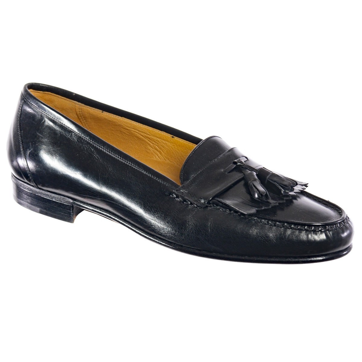 NEW Old Stock Blk COLE HAAN Leather Kiltie Tassel Loafers 9.5 D