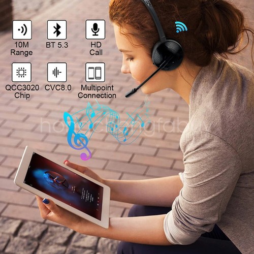 Bluetooth Headset Headphones with Microphone MIC for Call PC Computer Laptop US - Picture 10 of 23