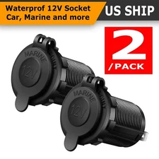 2pcs 12V Cigarette Lighter Socket Power Outlet Receptacle Plug or Car Marine ATV