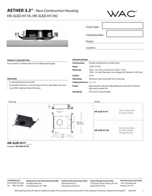 WAC Lighting - HR-3LED-H17A - Aether-22.5W 1 LED Recessed Housing(open box)