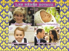LADY DIANA PRINCESS OF WALES ROYAL BABY GEORGE 2015 MNH STAMP SHEET
