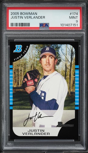 Justin Verlander 2005 Bowman First Year Rookie #174 PSA 9 MINT 🔥Future ⚾️ HOF🔥 - Bild 1 von 2