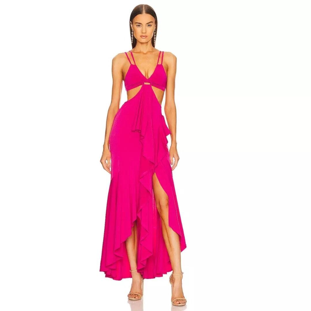 strapless open back dress Velvi - Stardust One Shoulder Sequin Gown - Diamond Blue - Final Sale main image 1
