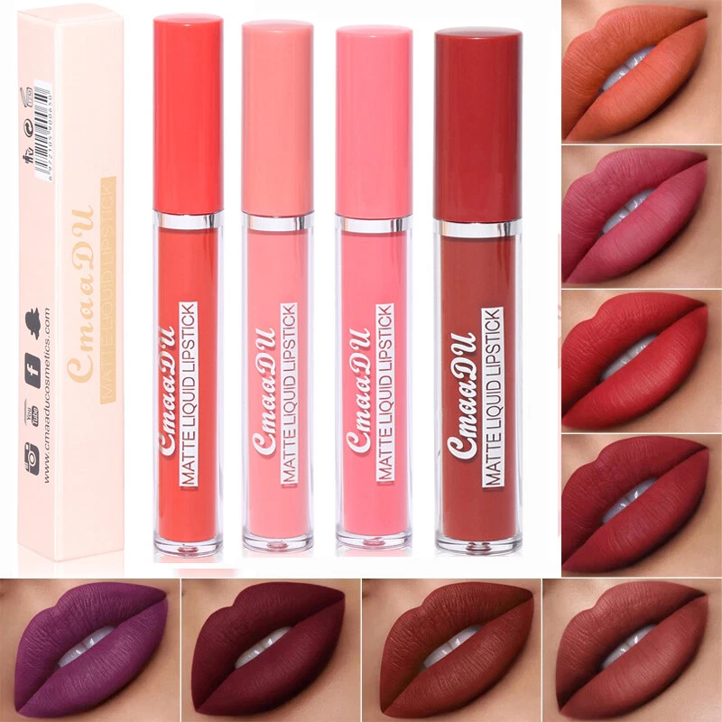 Womens Long Lasting Lip Gloss Velvet Glazed Matte Beauty Liquid Lipstick Makeup