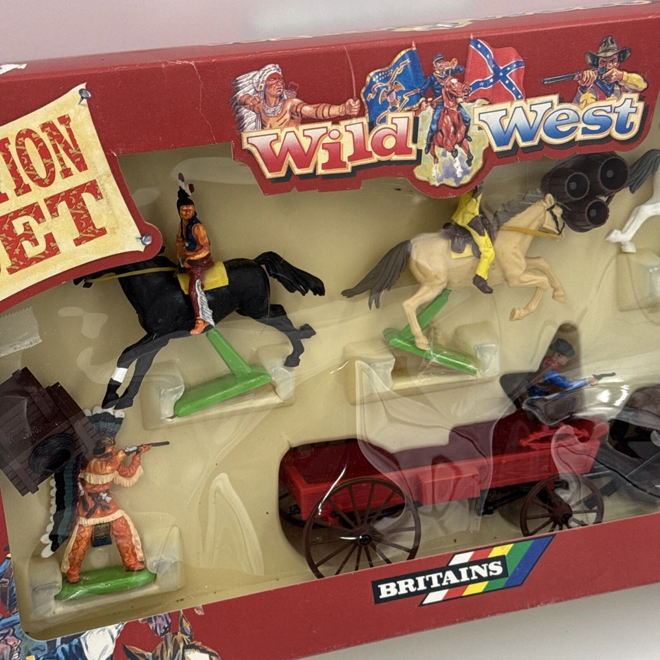 Vaquero montado Gran Bretaña 7413 Salvaje Oeste sin usar caballos vagón indio Foto 3 de 4