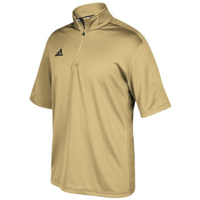 adidas Game Built Short Sleeve Quarter-Zip Top Men's Multi-Sport, Sand/Black, Lg