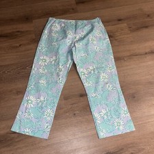 Vintage LILLY PULITZER Floral Crab Print Pants Lavendar Blue 8