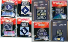 2020 World Series Pin Choice Choose Dodgers Rays Dueling Banner Dangle Logo Pins