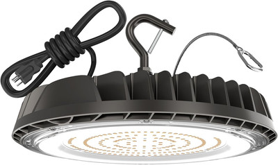 LED High Bay Light 150W 21,000 Lm 5000K LED UFO Light 5' Cable with US Plug for 