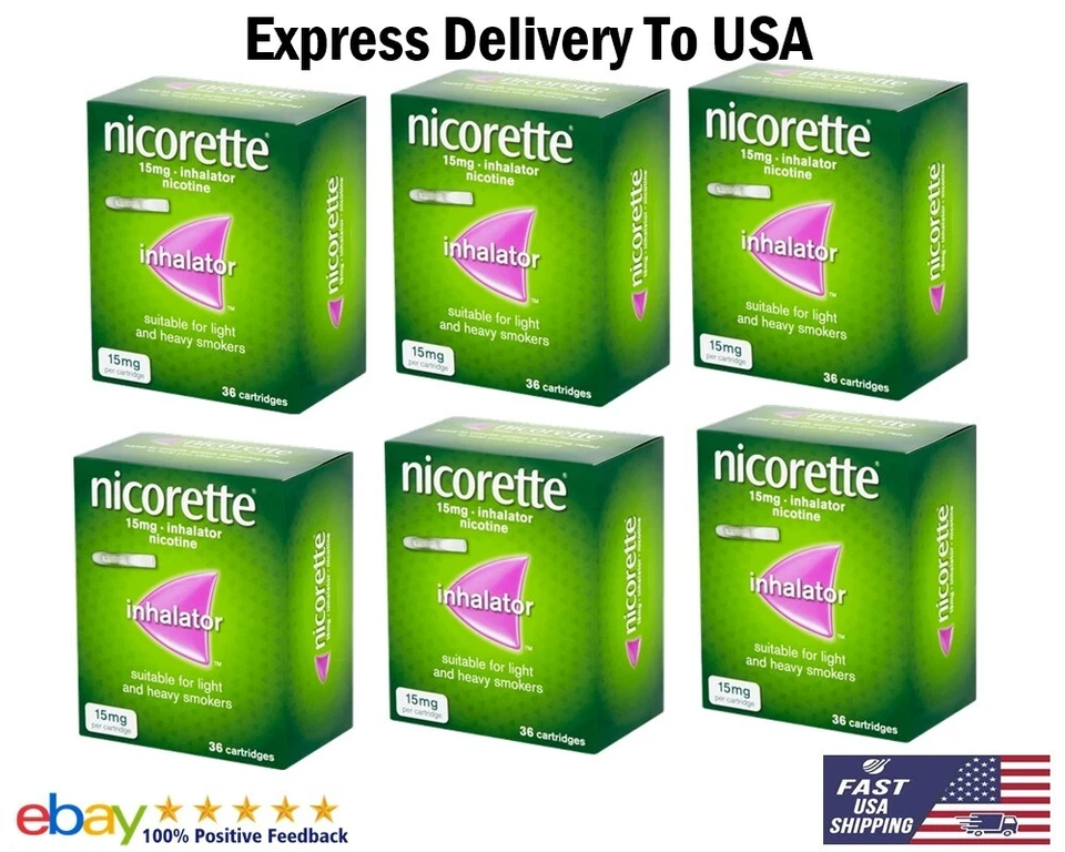 Nicorette 15mg Inalatore 36 Cartucce Scadenza - 2028 Consegna Express in USA