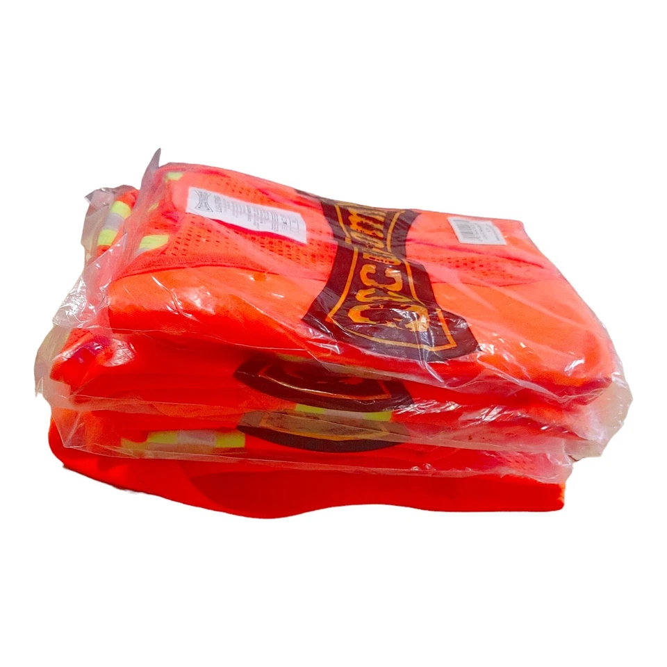 Safety Reflective Body Vest Men’s XL Orange With Reflective Stripes Lot of 4 - Image 2 of 4