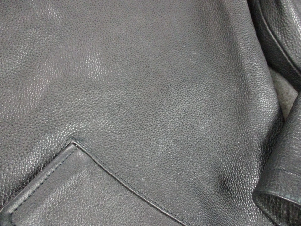 Chaqueta de Colección Oakwood Para Hombre Extra Grande Negra Roja Clásica Cuero Edredón Forrado Abrigo Foto 3 de 4