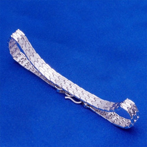 Pure Platinum 950 Chain Men Women Lucky 5.5mm Watch Band Bracelet 17.6g/8.2inch - Picture 3 of 5