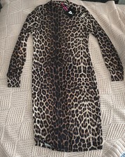 V by Very Leopard High Neck MIDI Dress Size 12 BNWT Party Bodycon
