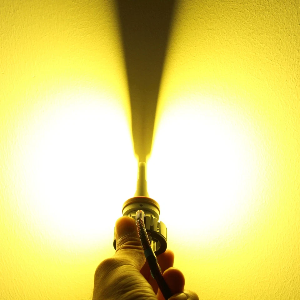 Bombilla antiniebla Allá Lighting LED H11 súper brillante 9000LM amarillo gloden Foto 2 de 4