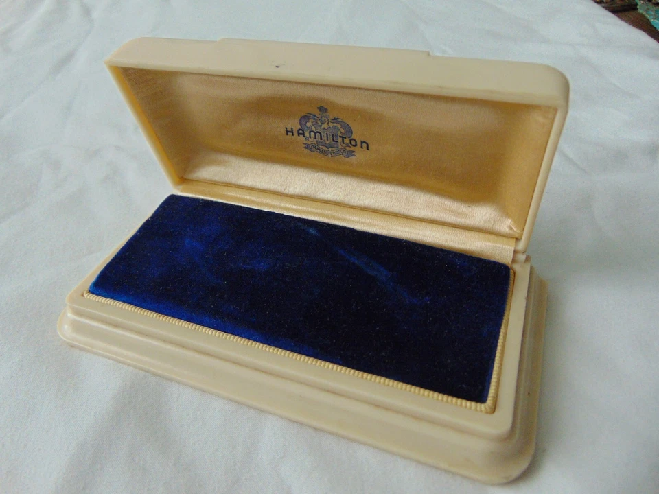 vintage celluloid Hamilton watch presentation box - Image 3 of 4