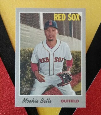 2019 Topps Heritage ''70 Topps Stickers~#6 MOOKIE BETTS 《 Peel-off Cloth 》RED SOX