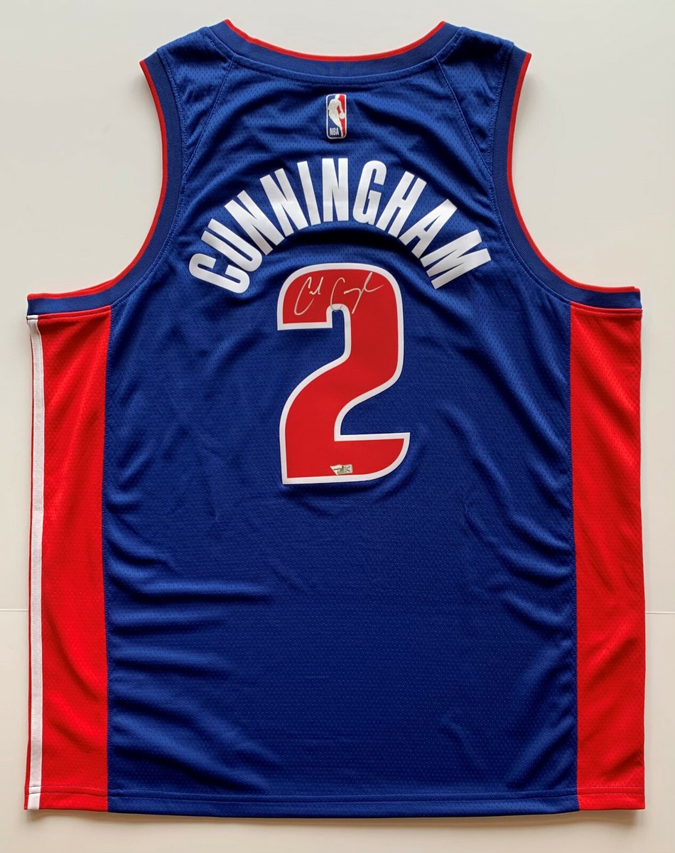 Cade Cunningham signed Detroit Pistons Nike jersey