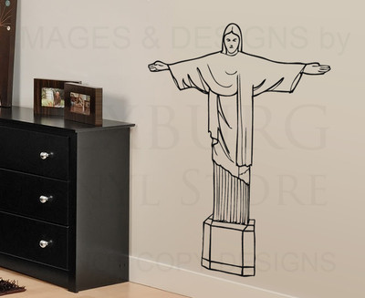 Grand Autocollant Mural Christ Rédempteur – Rio De Janeiro • Sticker Vinyle Déco G41