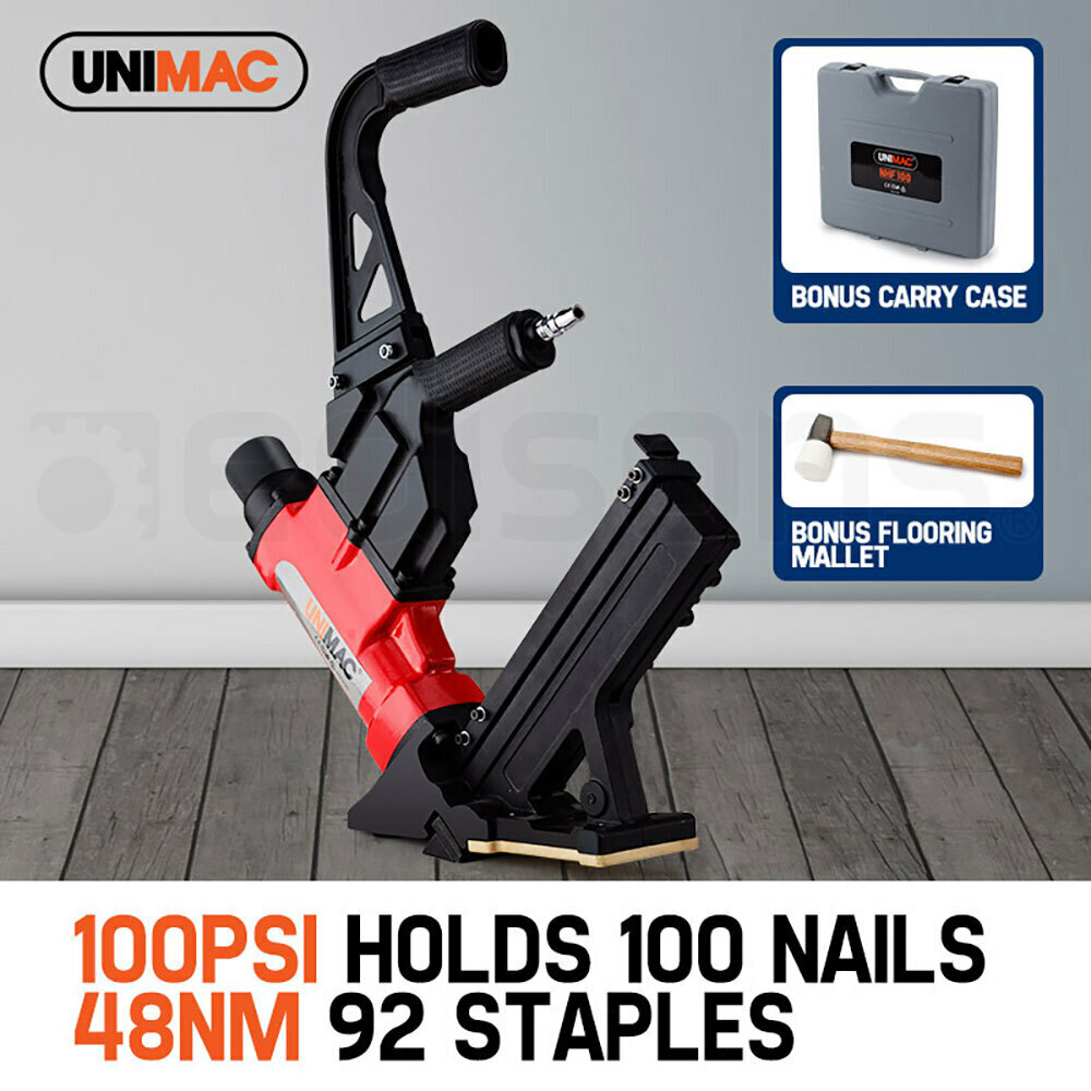 UNIMAC NHF100 3750mm 16ga Flooring Air Gun Driver Use Nail Cleat