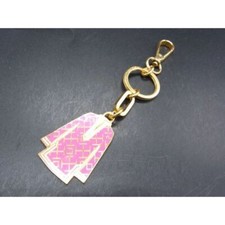 Tory Burch Bag Charm Key Chain Ladies Gold Pink De3042 JPN Limited Collection W