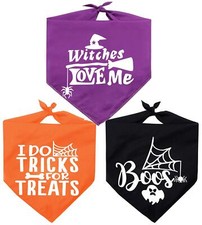 Dog Halloween BandanaPack of 3 Halloween Bandanas for Dogs