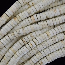 White Turquoise Heishi Disc Beads Gemstone 15.5" Strand 4mm 6mm 8mm